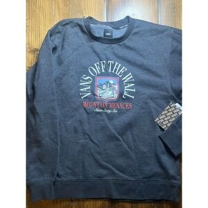 Vans Off The Wall Mountain Menaces Crewneck Sweatshirt Charcoal Gray Size Medium